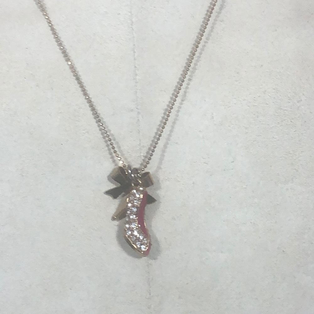 Betsy Johnson high heel shoe necklace